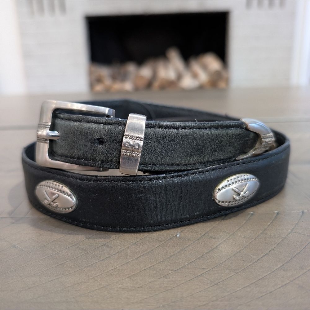 Stetson Genuine Leather Golf Clubs Concho Western Black Belt
